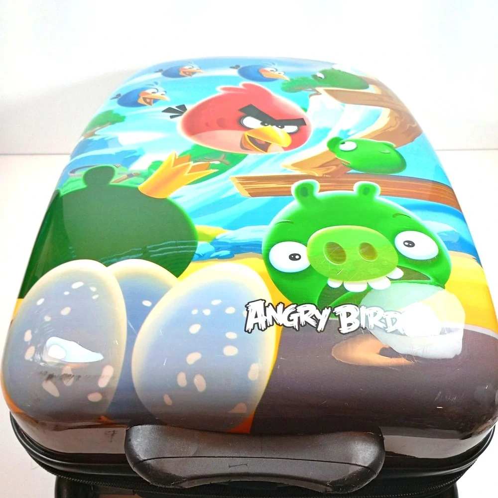Angry Birds Kids Rolling Suitcase Carry On Luggage Bag Hard Shell Front 2-Wheel